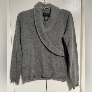 Lauren Ralph Lauren Gray V-Neck Sweater